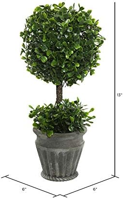 Vickerman 13 Inch Artificial Boxwood Topiary in Pot