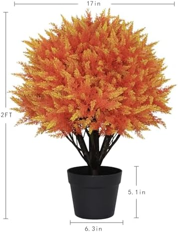 24 Inch Artificial Cedar Topiary Trees Set of 2