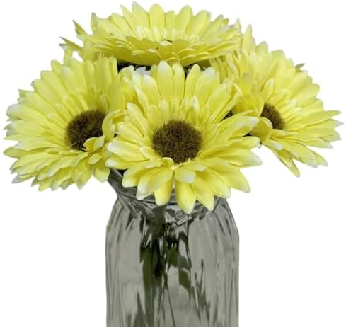 10PCS Artificial Daisy Silk Flowers for Home Decor Yellow