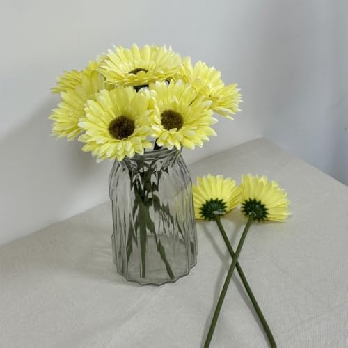 10PCS Artificial Daisy Silk Flowers for Home Decor Yellow