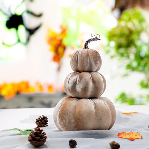 Gresorth 126 Inch Velvet Pumpkin Tower Decoration