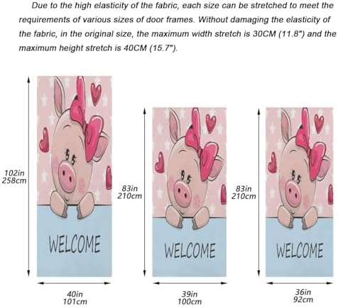 Susiyo Cartoon Pink Pig Halloween Door Cover 32x79 Inch