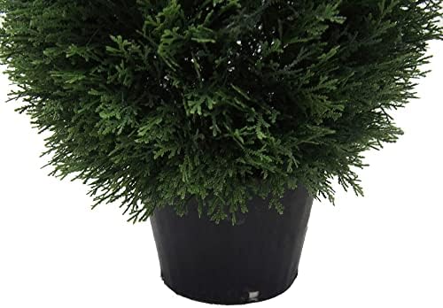 Vickerman 24 Inch Artificial Cedar Topiary Potted Bush