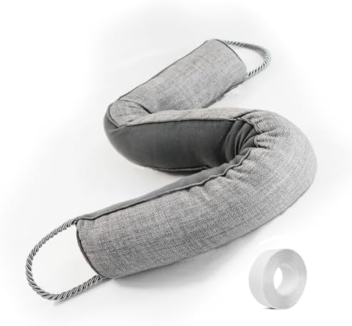 Heavy Duty Door Draft Stopper - 36 Inch Grey Weather Stripping Noise Blocker