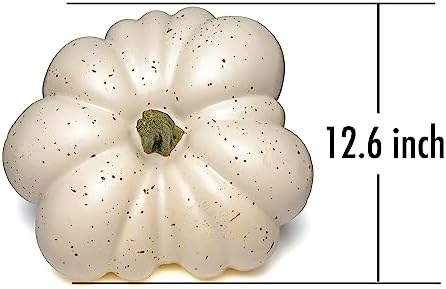 Large Artificial Pumpkin with White Speckles for Fall Decor