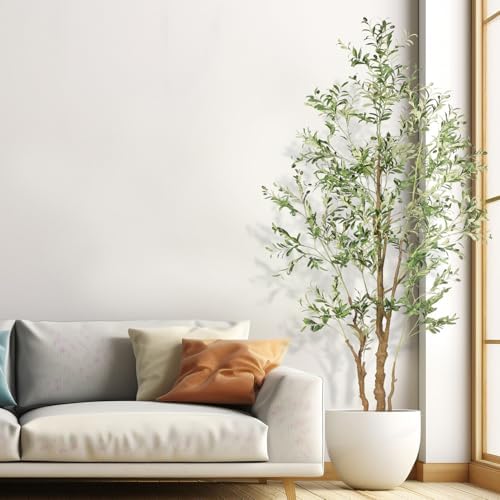OXLLXO 82ft Artificial Olive Tree with Plastic Pot