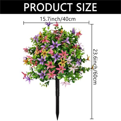 Set of 2 Artificial Boxwood Topiary Trees with Flowers