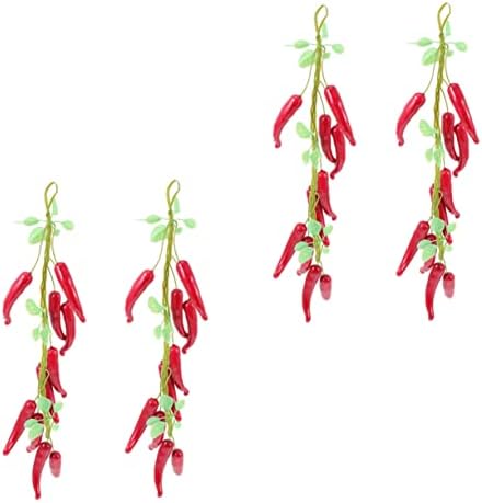 8pcs Realistic Hanging Chili Pepper Decor Strings