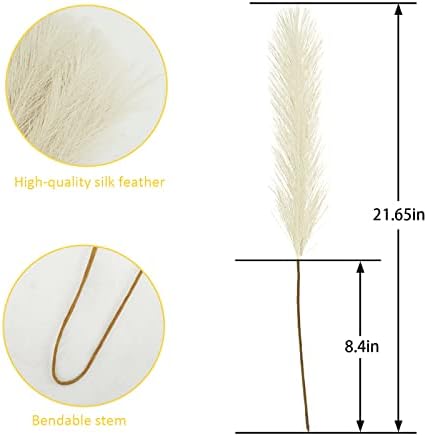 50PCS Beige Artificial Pampas Grass Decor
