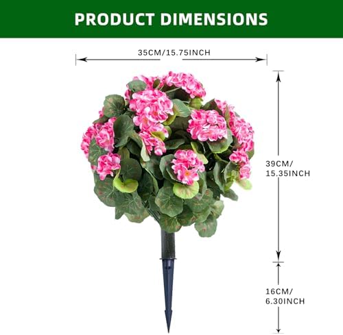 GarveeHome 216 inch Artificial Topiary Ball Set of 2 with Metal Spikes Pink