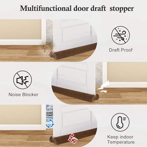 Fowong Door Draft Stopper 36 Inch Soundproof Seal Brown