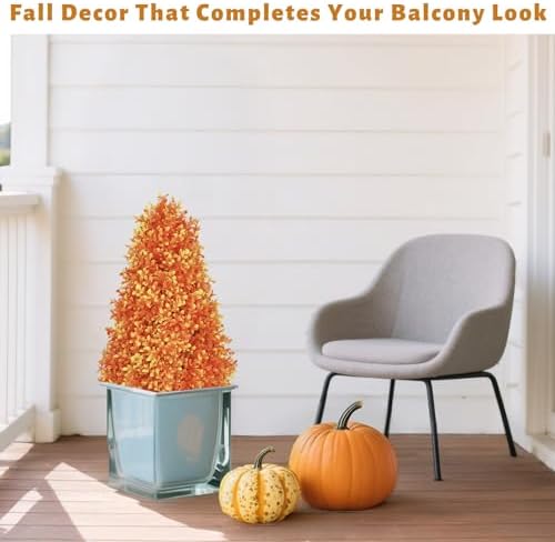 30 Inch Fall Boxwood Topiary Artificial Outdoor Set of 2