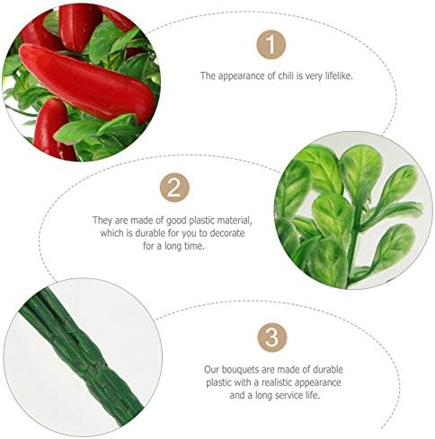 4pcs Vibrant Plastic Chili Pepper Bouquet Artificial Decor