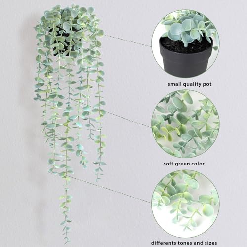 HOFMEFY Artificial Hanging Eucalyptus Plant 23 Inch