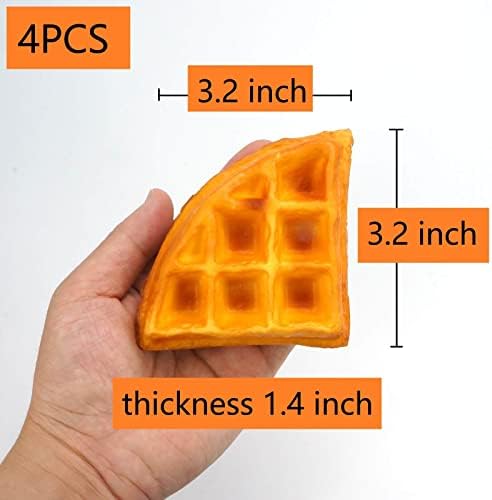 GiftYou 4-Pack Fake Slice Waffle Cake Decor
