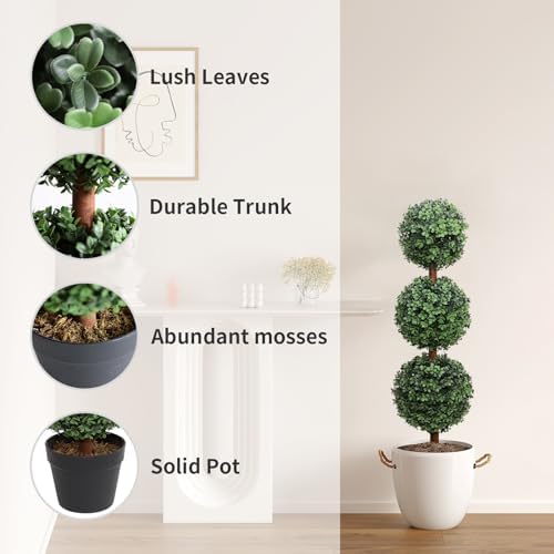 Artificial Topiary Ball Tree 35 Inch Set of 2