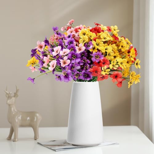Geegoods Artificial Flowers 32 Bundles UV Resistant Outdoor Decor