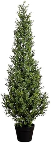 Nearly Natural 4ft UV-Resistant Artificial Boxwood Topiary Tree with Planter