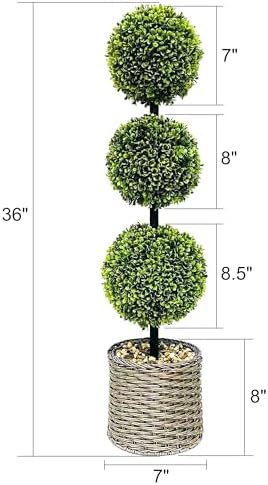 ChrisXiao 3ft Artificial Boxwood Topiary Set of 2