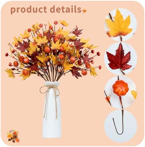 WSTPUPU Artificial Fall Stems 10PCS 17Inch Autumn Berry Decor
