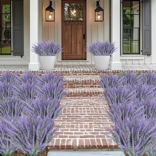 TURNMEON 20 Bundle Artificial Lavender Flowers UV Resistant