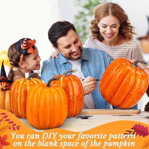 VioraWhite 6 Pcs Artificial Pumpkins Fall Decor