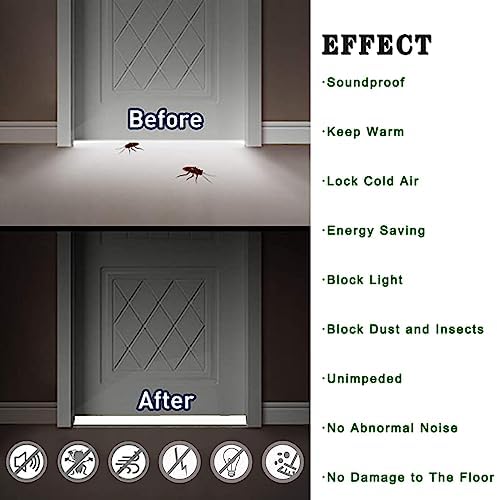 Yingd Door Draft Stopper with Brush 39 Inch Rubber Door Sweep