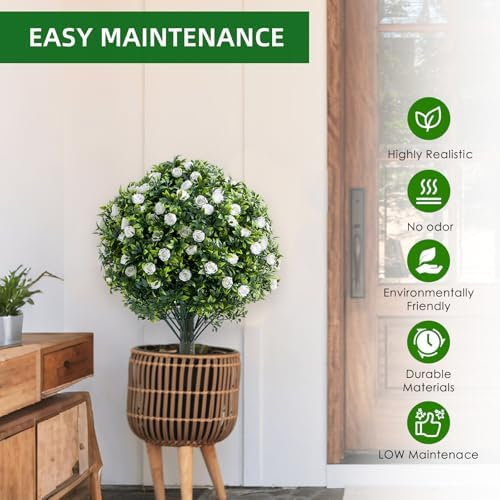 GarveeHome 236 Inch Artificial Topiary Set of 2 with Metal Spikes