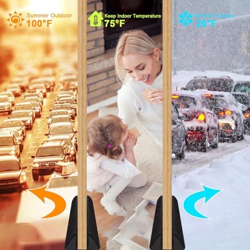 GDHOMM Adjustable Door Gap Weather Stripping Draft Stopper 30-36 Inches Black