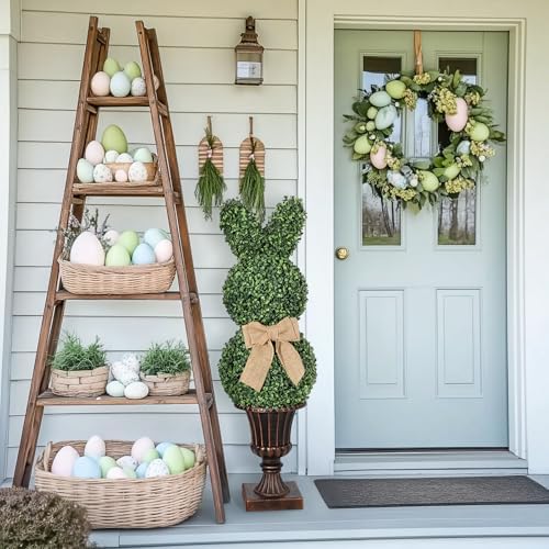 GarveeHome 39 Inch Artificial Bunny Topiary Tree Set of 2