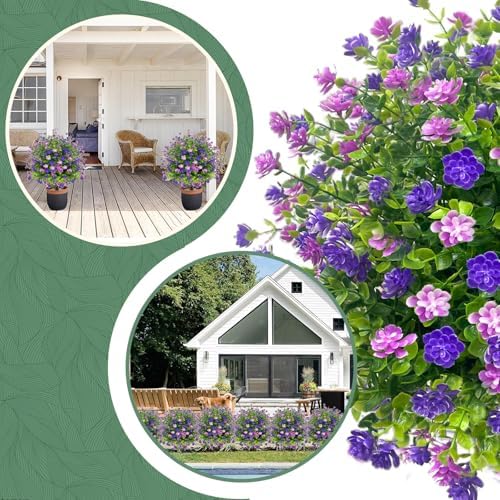 2 Pack Artificial Boxwood Topiary Ball Trees Purple