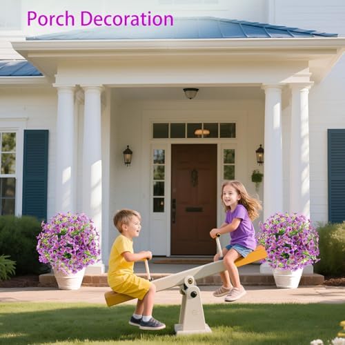 BELIFI Artificial Topiary Ball Tree with Ground Spike 2 Pcs Purple