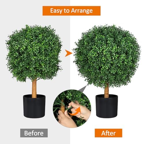 26 Inch Artificial Topiary Trees Set of 2