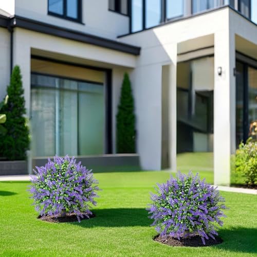Set of 2 Artificial Boxwood Topiary Ball Trees 16 Inch UV Resistant