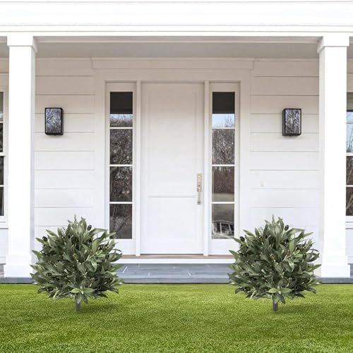 Artificial Olive Topiary Ball with Spike 2 Pack