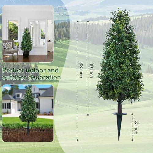 Howngyesimu 3FT Artificial Boxwood Topiary Balls 2 Pack UV Resistant