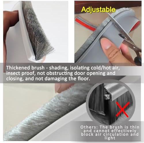 Yingd Door Draft Stopper with Brush 39 Inch Rubber Door Sweep