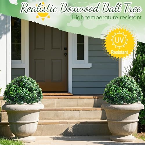 Set of 2 Artificial Topiary Balls with Spikes