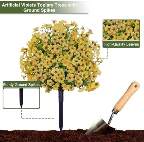 236in Artificial Violet Topiary Tree with Ground Spikes