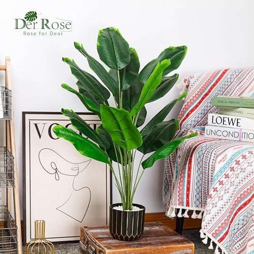 Der Rose 28 Inch Tall Bird of Paradise Artificial Plant Faux Tree