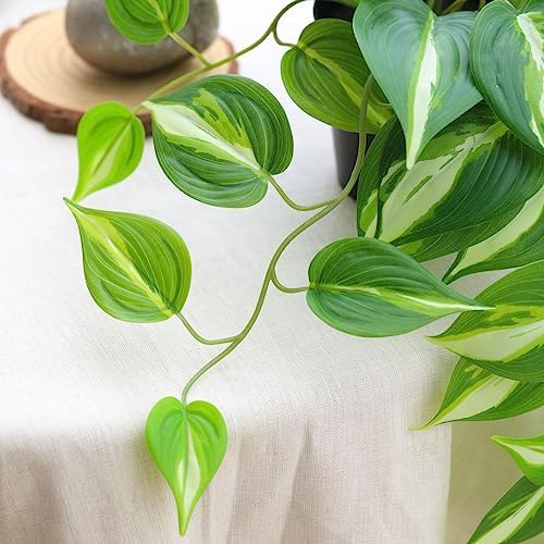 LuckyGreenery Artificial Devils Ivy Golden Pothos Hanging Plant 26in