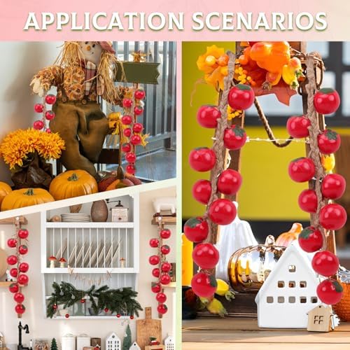 Woration Artificial Red Tomato Garland 1 Pack