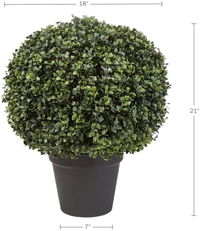 Pure Garden Artificial Topiary Ball - 21 Inch Faux Plant Decor
