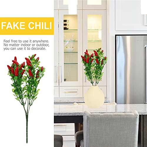 4pcs Vibrant Plastic Chili Pepper Bouquet Artificial Decor