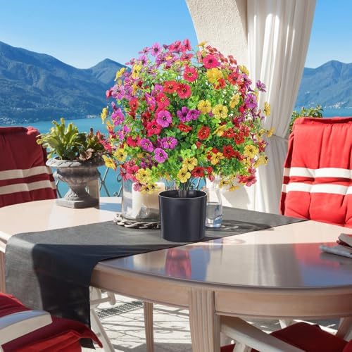 2 Pack 216 Inch Artificial Topiary Trees with Mandala Flowers
