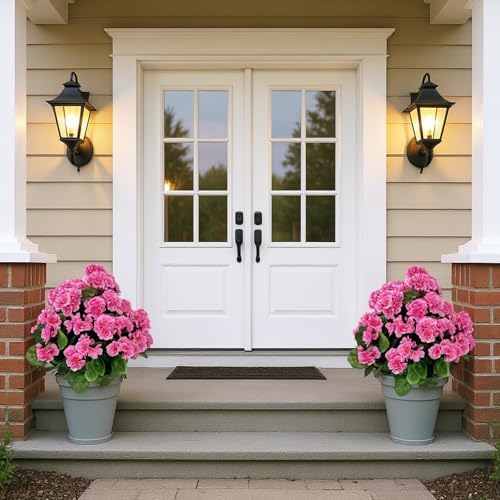 GarveeHome Artificial Lavender Begonia Ball Trees 2 Set