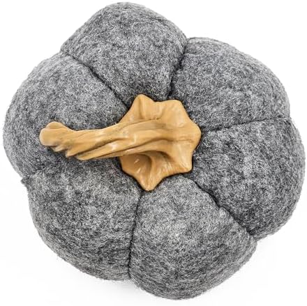 Set of 3 Gray Fabric Pumpkins for Fall Decor
