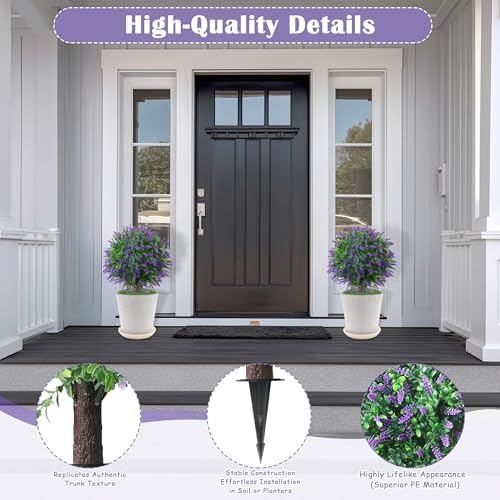 Sunnyglade 255 Inch Artificial Lavender Topiary Set of 2