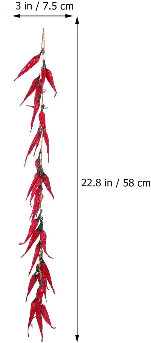 Happyyami 5pcs Artificial Chili Peppers Hanging Decorations