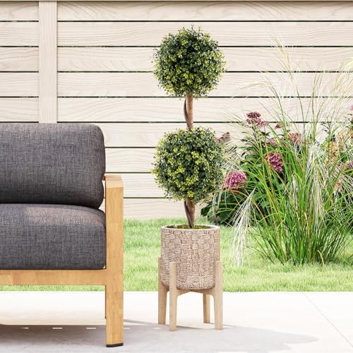 Goplus 3 Ft Artificial Boxwood Topiary Trees Set of 2